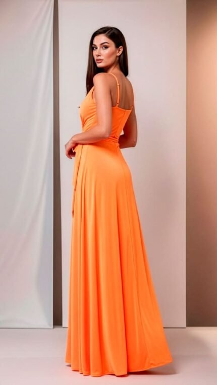 ÉTER | Vestido largo viscosa elegante | Formal | Calidad Premium - Orange