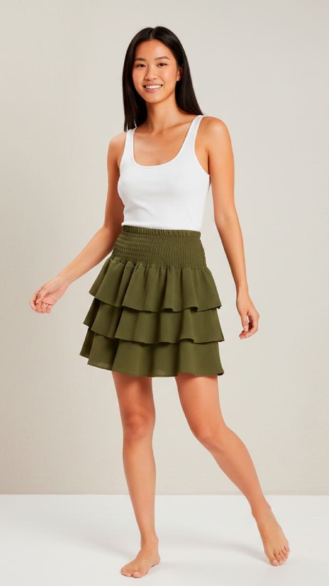 Falda Brisa | Tres Volantes y Estilo Juvenil | Calidad Premium KNS