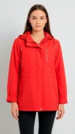 KORA | Chaqueta Impermeable Mujer | Roja | Diseño Técnico Premium