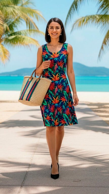 LAMBADA | Vestido Viscosa Estampado | Hecho en España | Diseño Único - Selvatico Multicolor