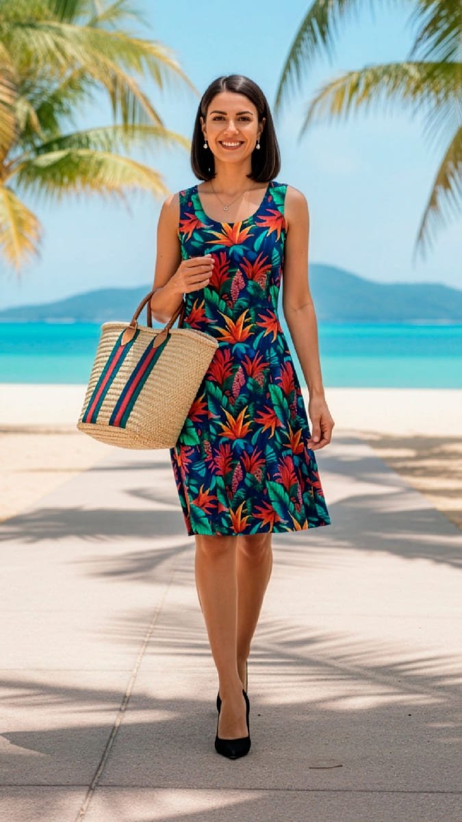 LAMBADA | Vestido Viscosa Estampado | Hecho en España | Diseño Único - Selvatico Multicolor LAMBADA | Vestido Viscosa Estampado | Hecho en España | Diseño Único - Selvatico Multicolor