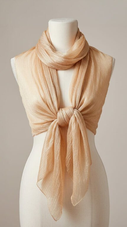 SIRIUS | Chal Metalizado Hilos Plata y Oro | Calidad Premium KNS