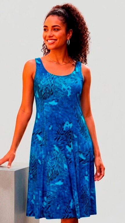 Vestido midi de viscosa modelo Lambada de Kns Boutique con diseño de autor y corte evasé