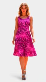 Vestido midi de viscosa modelo Lambada de Kns Boutique con diseño de autor y corte evasé